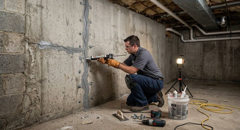 Basement Crack Repair in Epping, NH