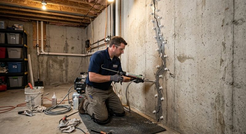 Basement Crack Repair in Epping, NH