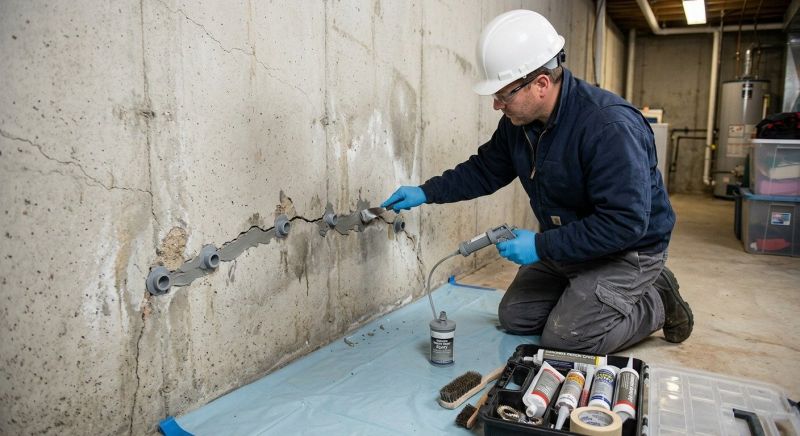 Basement Crack Repair in Epping, NH