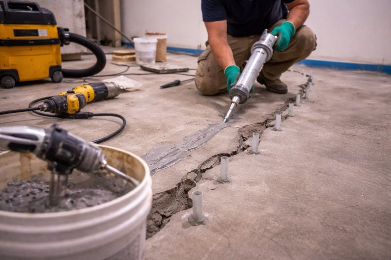 Cracked Basement Floor Repair in Epping, NH