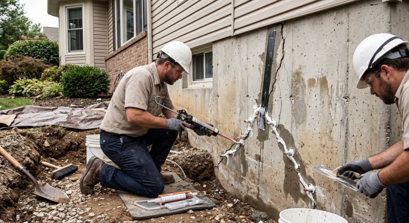 Cracked Foundation Repair in Amesbury, MA