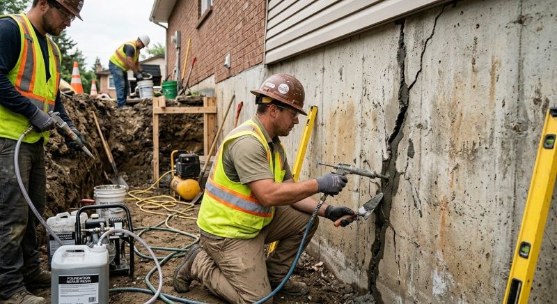 Cracked Foundation Repair in Hampton, NH