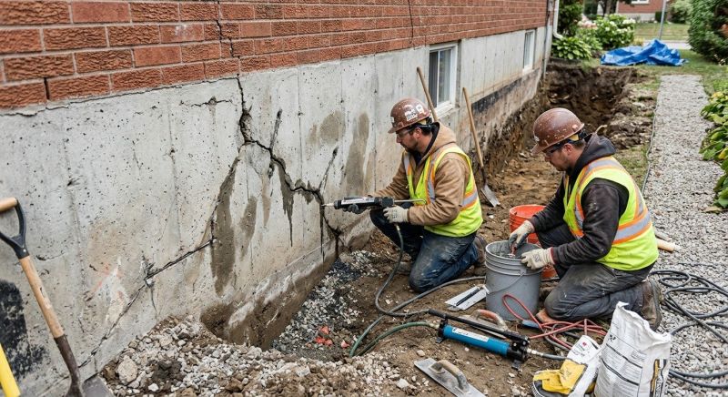 Cracked Foundation Repair in Newbury, MA
