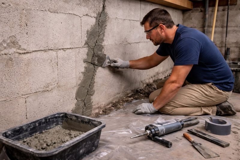Foundation Crack Repair in Kittery, ME