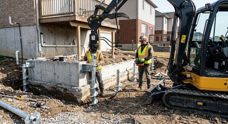 Helical Piers Installation in Epping, NH