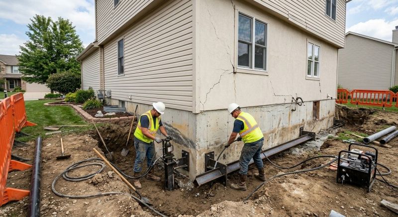 Sinking Foundation Repair in Greenland, NH